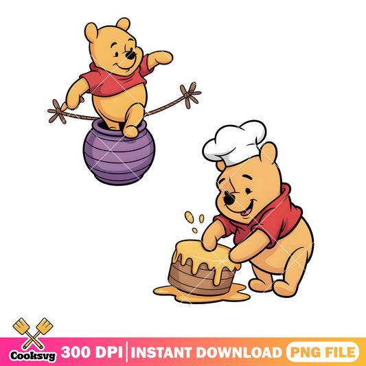 Winnie pooh poster png, honey poster png,​ vintage pooh png