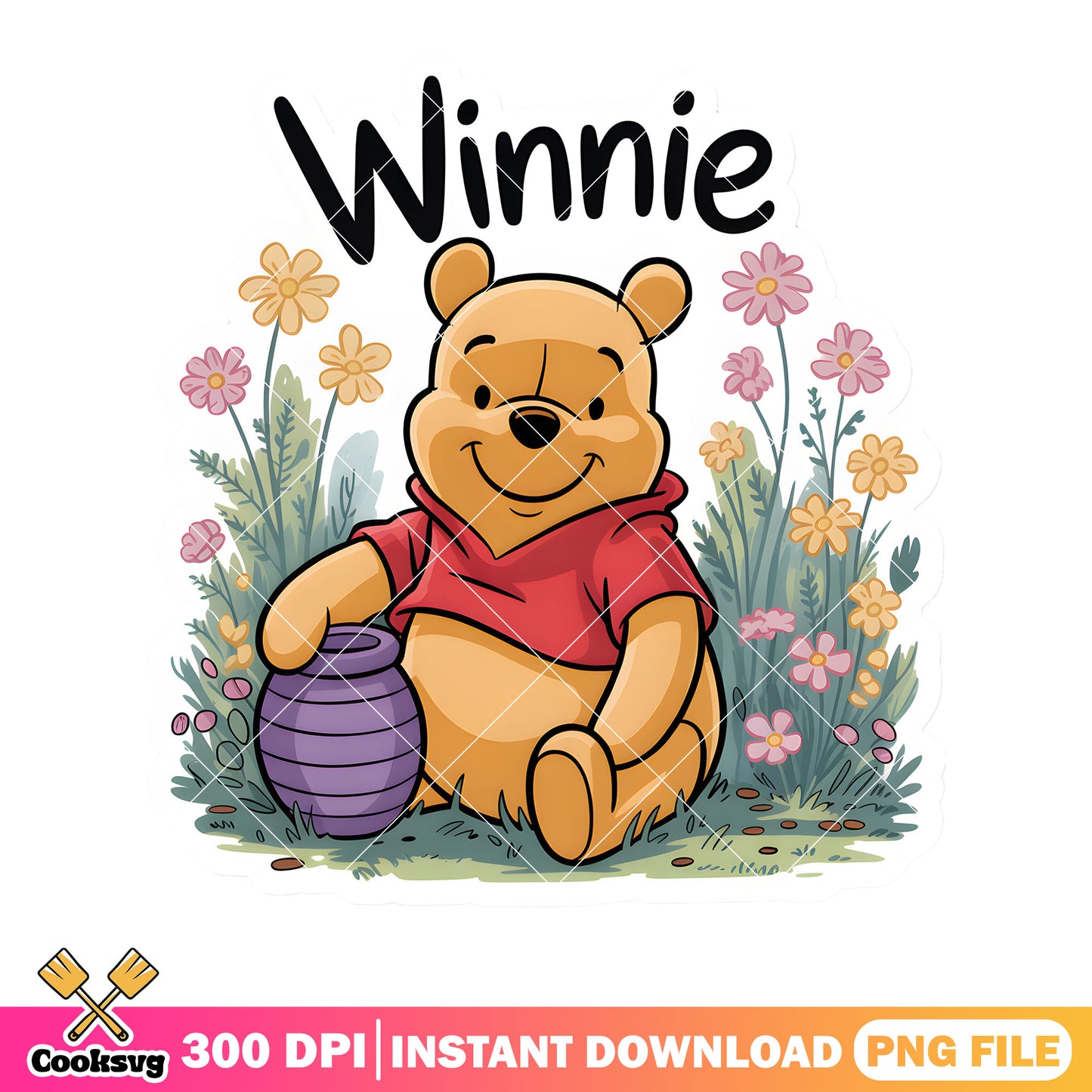 Winnie sticker pooh bear png, vintage pooh png,​ disney poster png