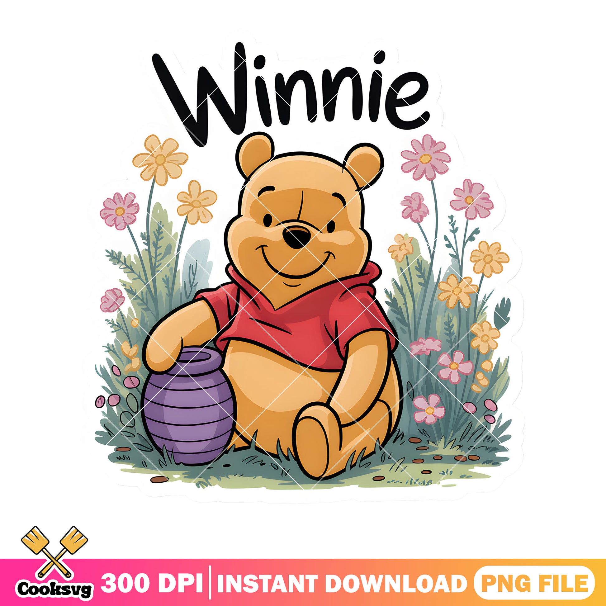 Winnie sticker pooh bear png, vintage pooh png,​ disney poster png
