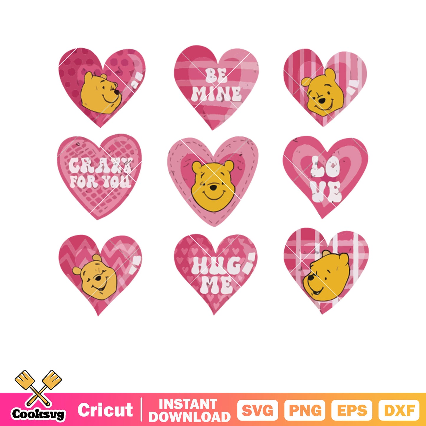 Winnie the pooh bee mine svg, winnie the pooh svg, pooh valentine​ svg