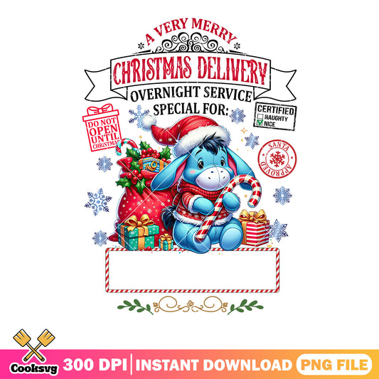 Winnie the pooh christmas gifts png, disney christmas png, Eeyore png