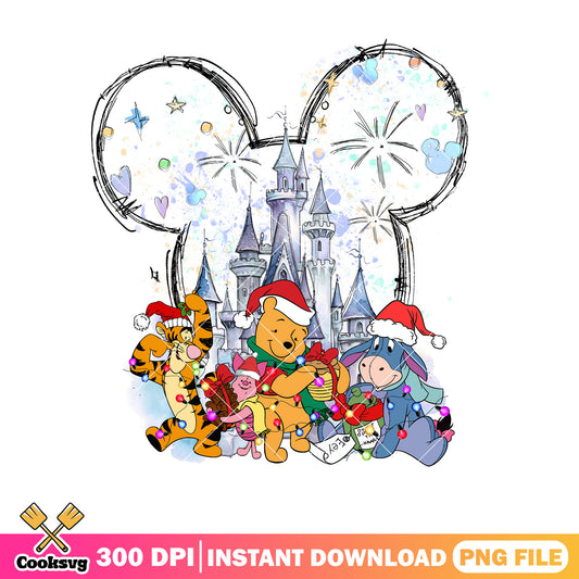 Winnie the pooh friends christmas png
