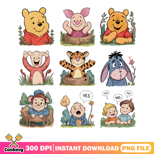 Winnie the pooh lover png, disney pooh bear png, pooh classic png