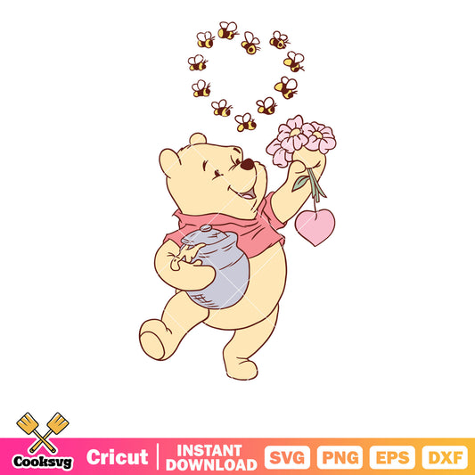 Winnie the pooh valentine love svg, winnie the pooh valentine​ svg
