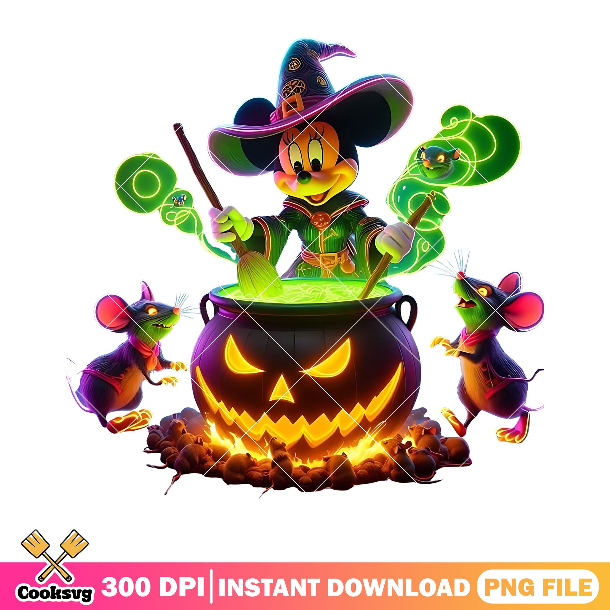Winnie the scary witch png, witch cauldron​ png, disney character png