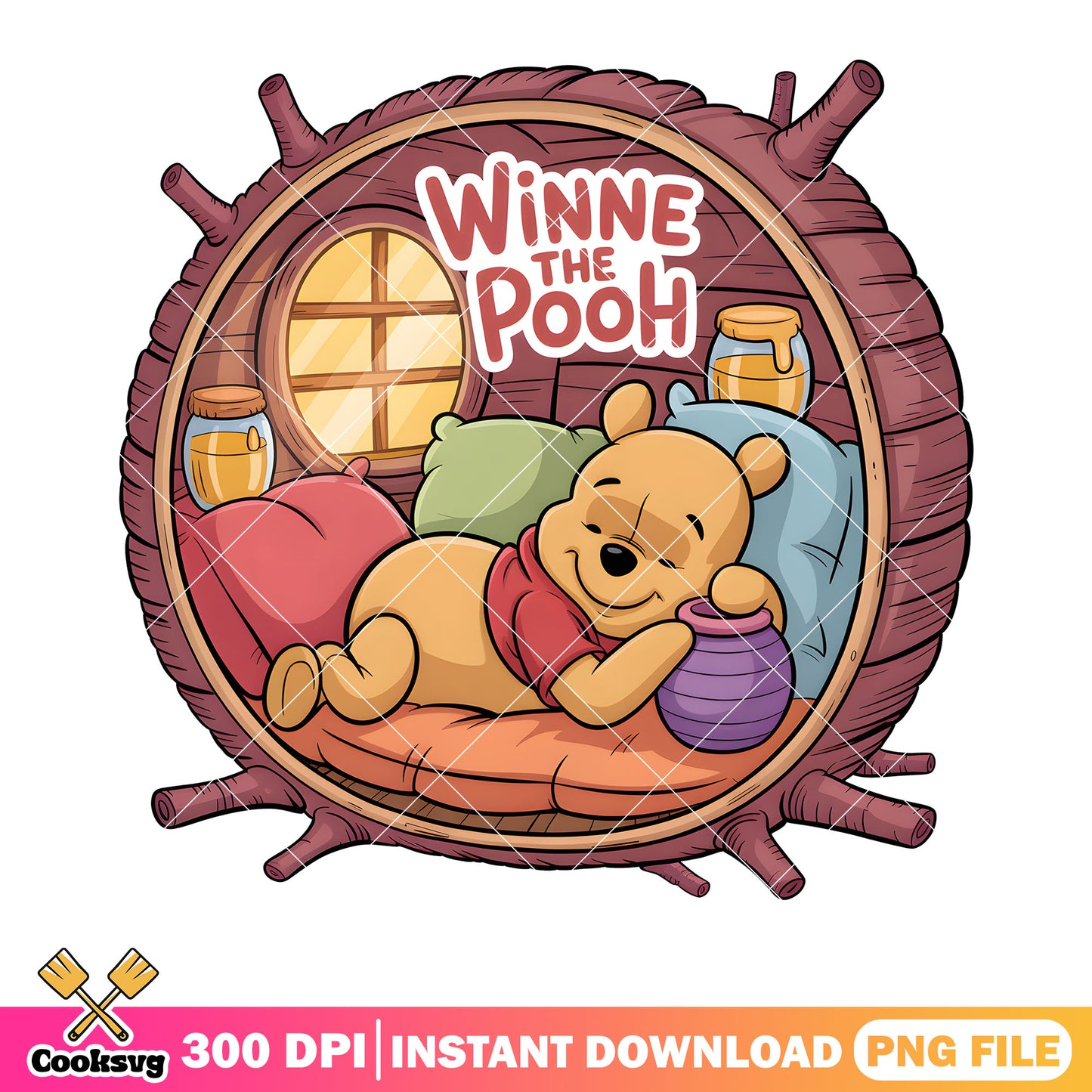 Winnie the sleepy png, honey pot png, winnie the pooh png