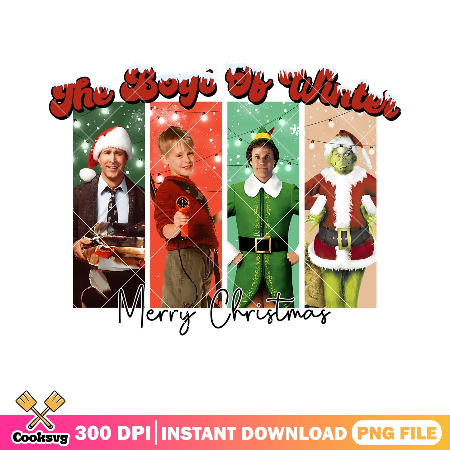 Winter for the boys png, merry christmas png, christmas movie png
