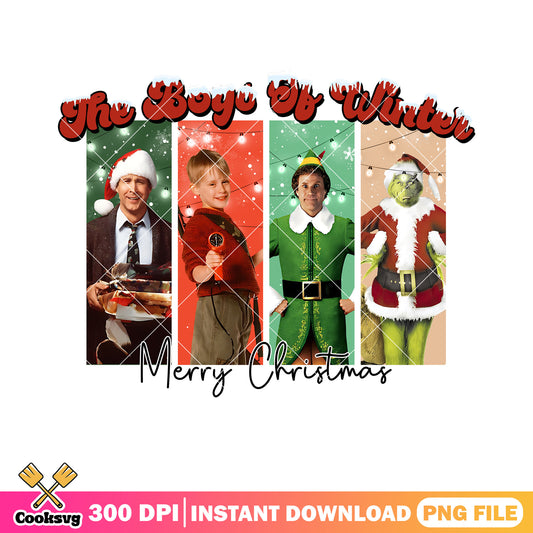 Winter for the boys png, merry christmas png, christmas movie png