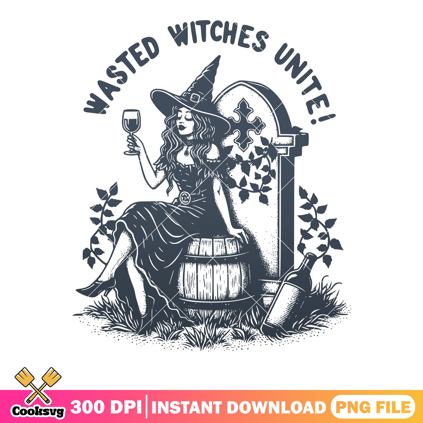 Witch dinking wine png, wine barrel wood​ png, halloween scary png