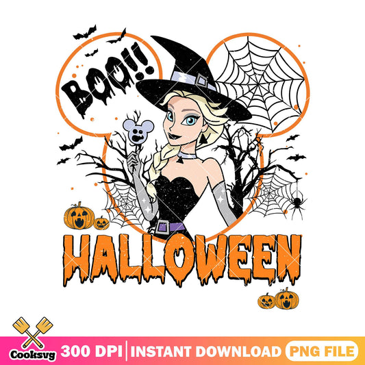Witch elsa halloween png, halloween cartoon png, cute elsa png