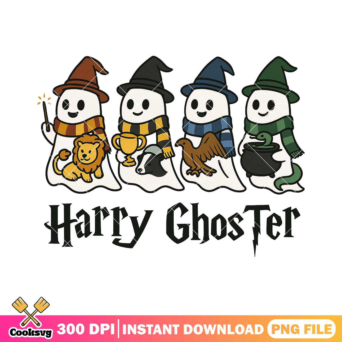 Witch ghost with mascot png, harry potter png, harry ghoster png