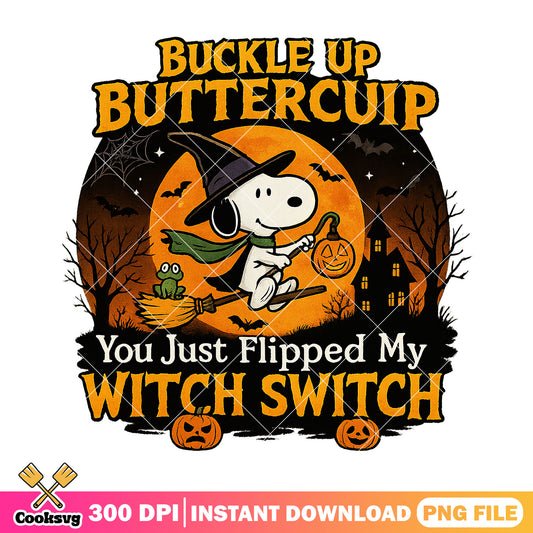 Witch switch snoopy png, happy halloween png, snoopy halloween png