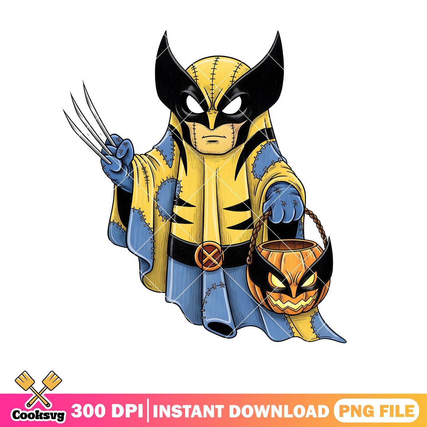 Wolverine ghost png, wolverine costume​ png, spirit halloween png