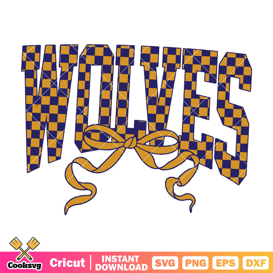 Wolves nba bow tie svg, Minnesota Timberwolves​ svg, game day svg