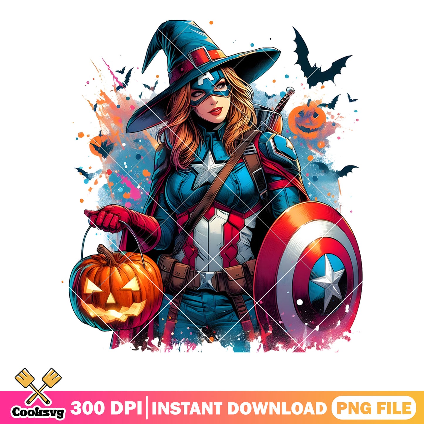 Women Captain America png, witch costume  png, Marvel Halloween png