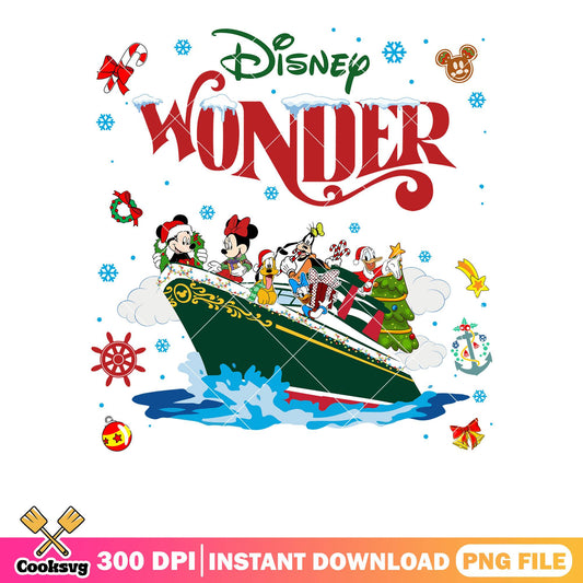 Wonder disney poster mickey png, cruise travel png, merry christmas png