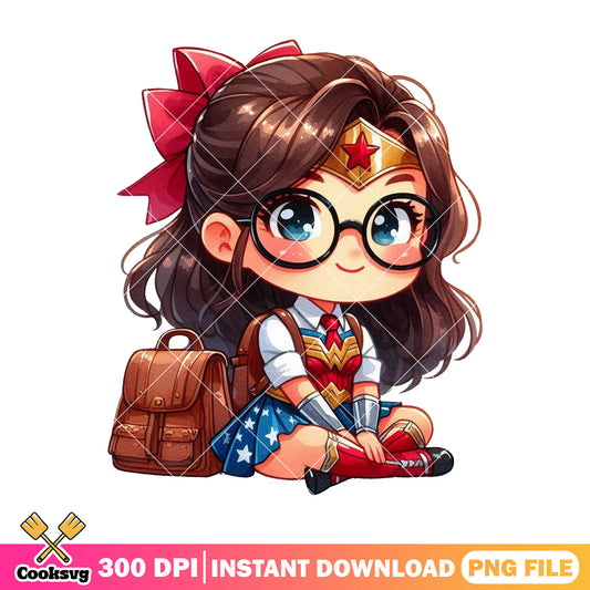 Wonder woman glasses png, back to school idea png, wonder woman png