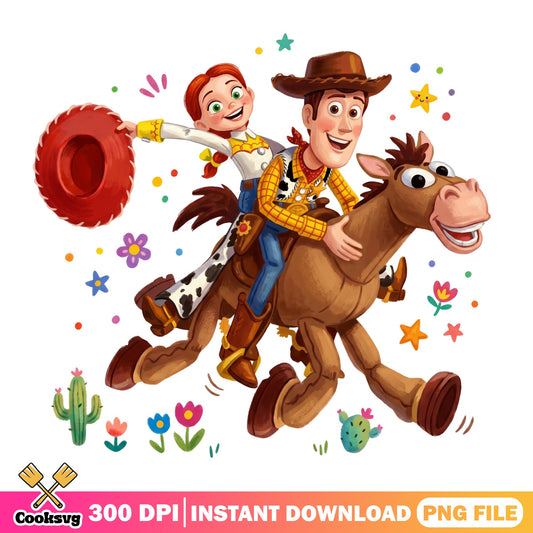 Woody And Jessie Toy Story PNG, Disney Pixar PNG, Bullseye PNG