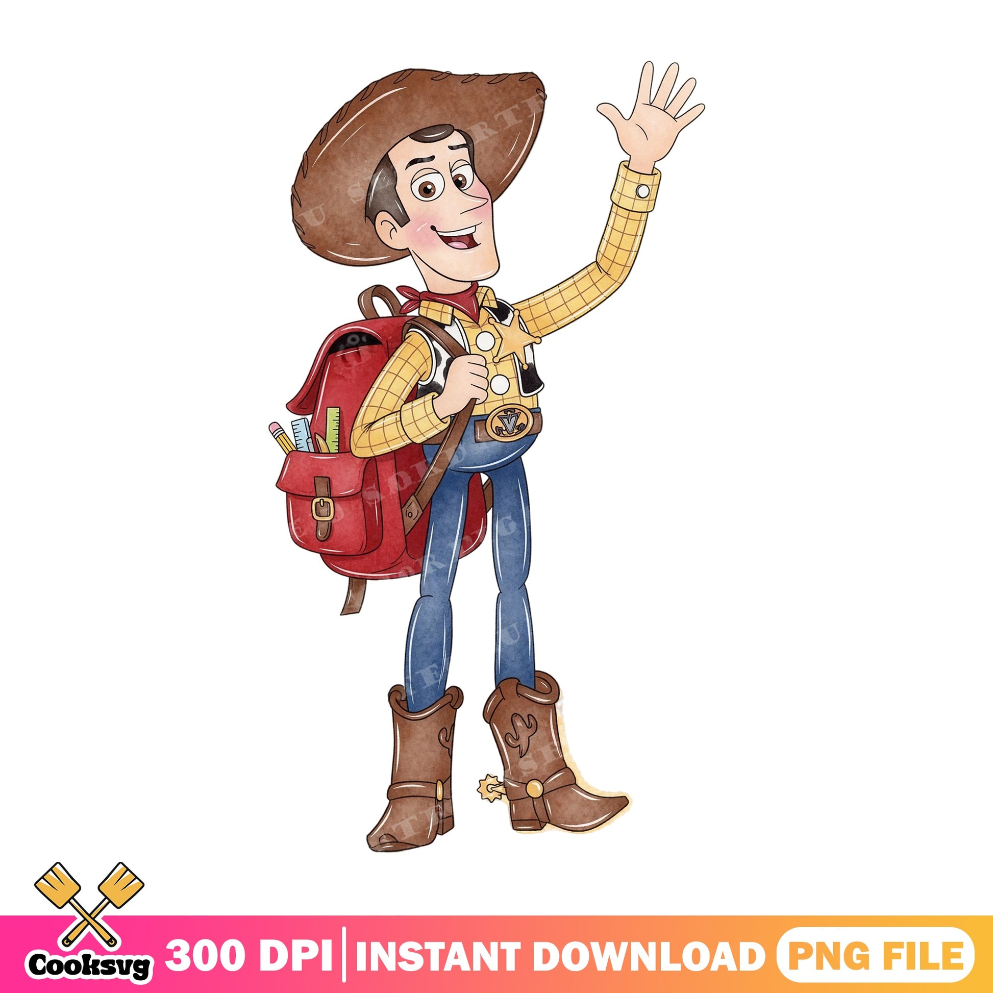 Woody Back To School PNG, Toy Story PNG, Disney PNG