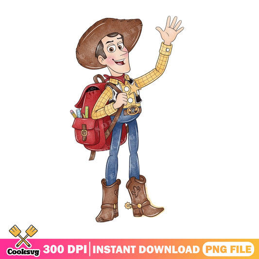 Woody Back To School PNG, Toy Story PNG, Disney PNG