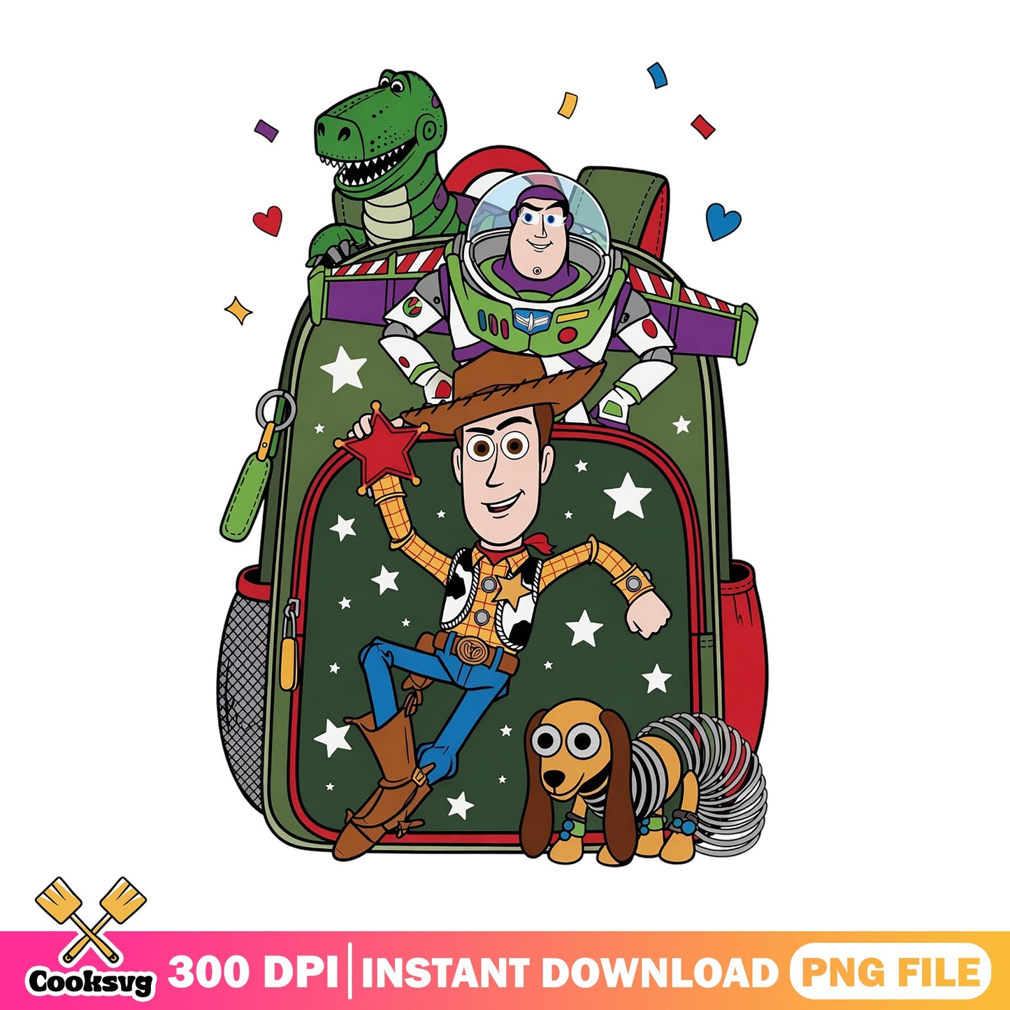 Woody Buzz Lightyear Backpack PNG, Toy Story Friends PNG, Disney PNG
