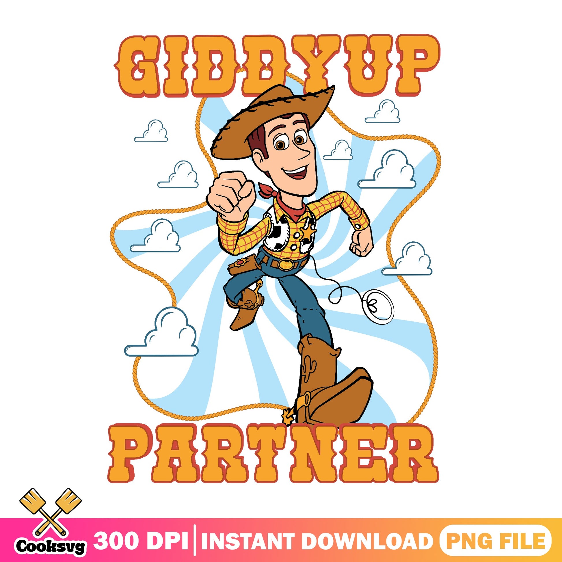 Woody Giddyup Partner Toy Story PNG, Disney Pixar PNG, Cowboy PNG
