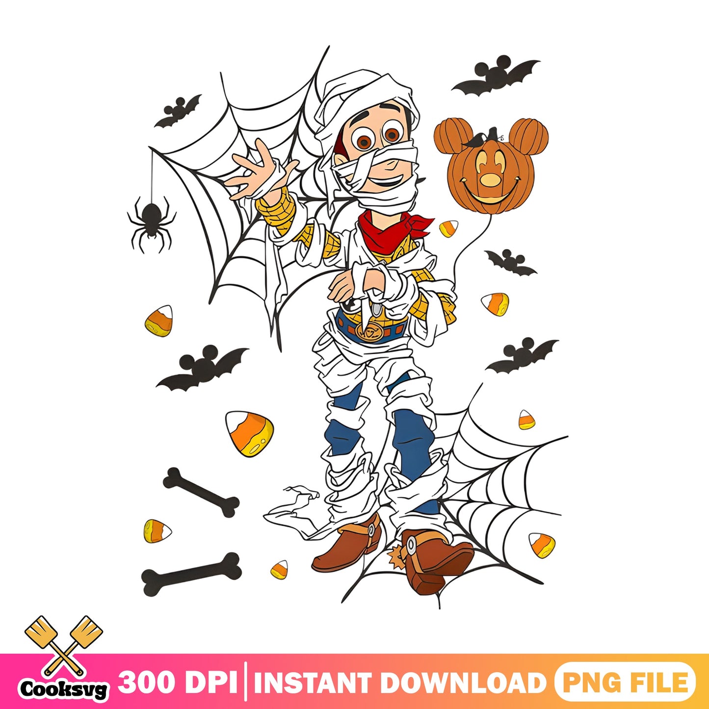 Woody Mummy Halloween PNG, Toy Story Halloween PNG, Disney PNG