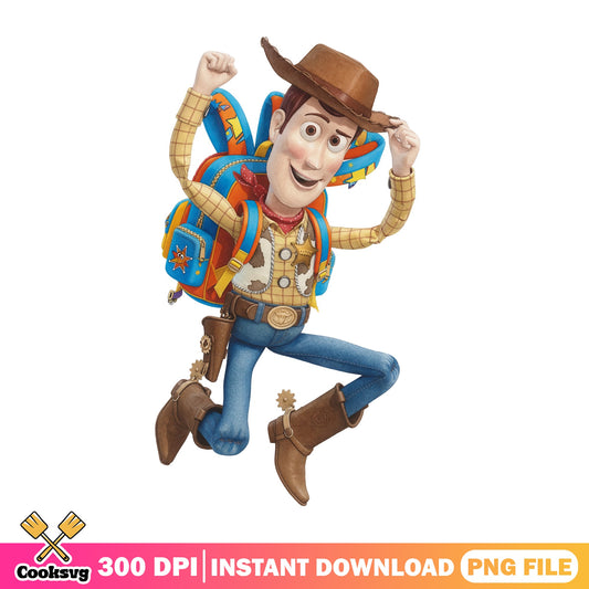 Woody Toy Story Back To School PNG, Disney PNG, Cowboy PNG