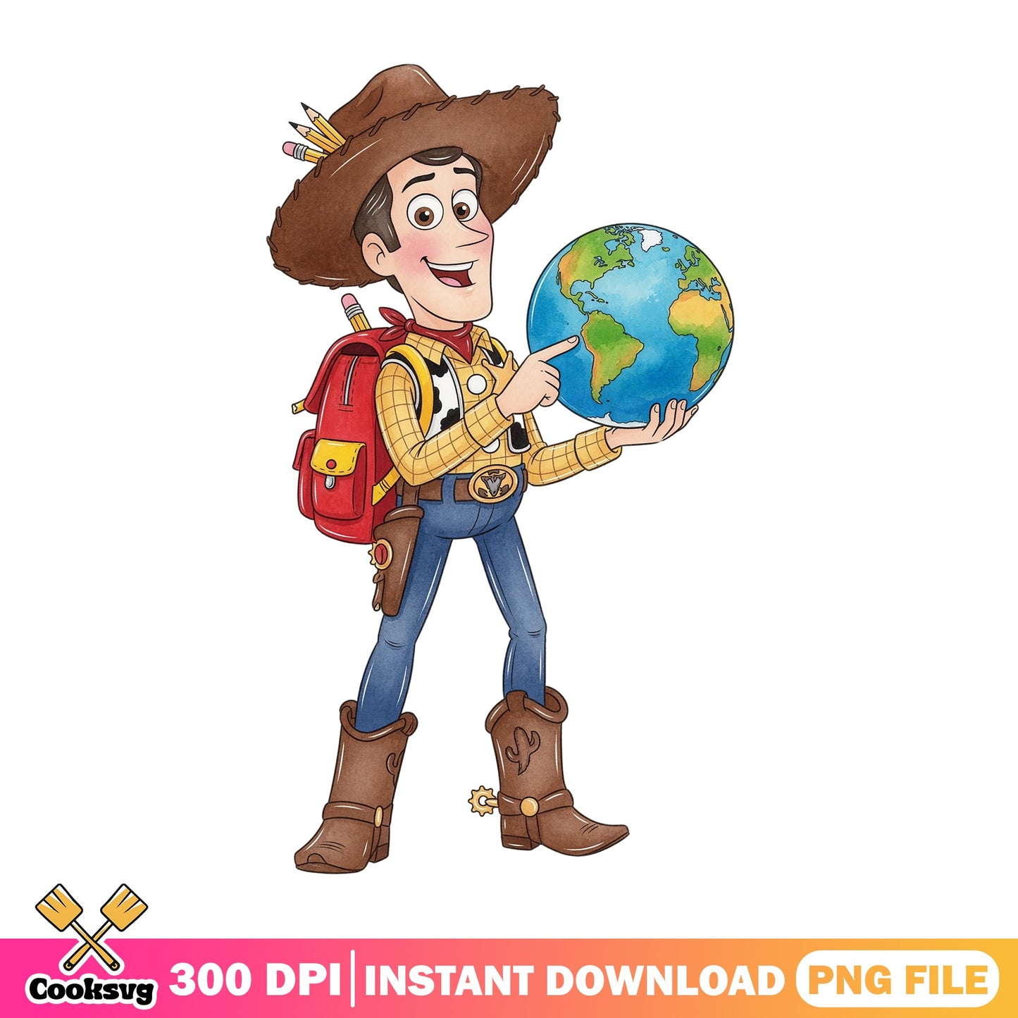 Woody Toy Story Back To School PNG, Disney PNG, Teacher PNG