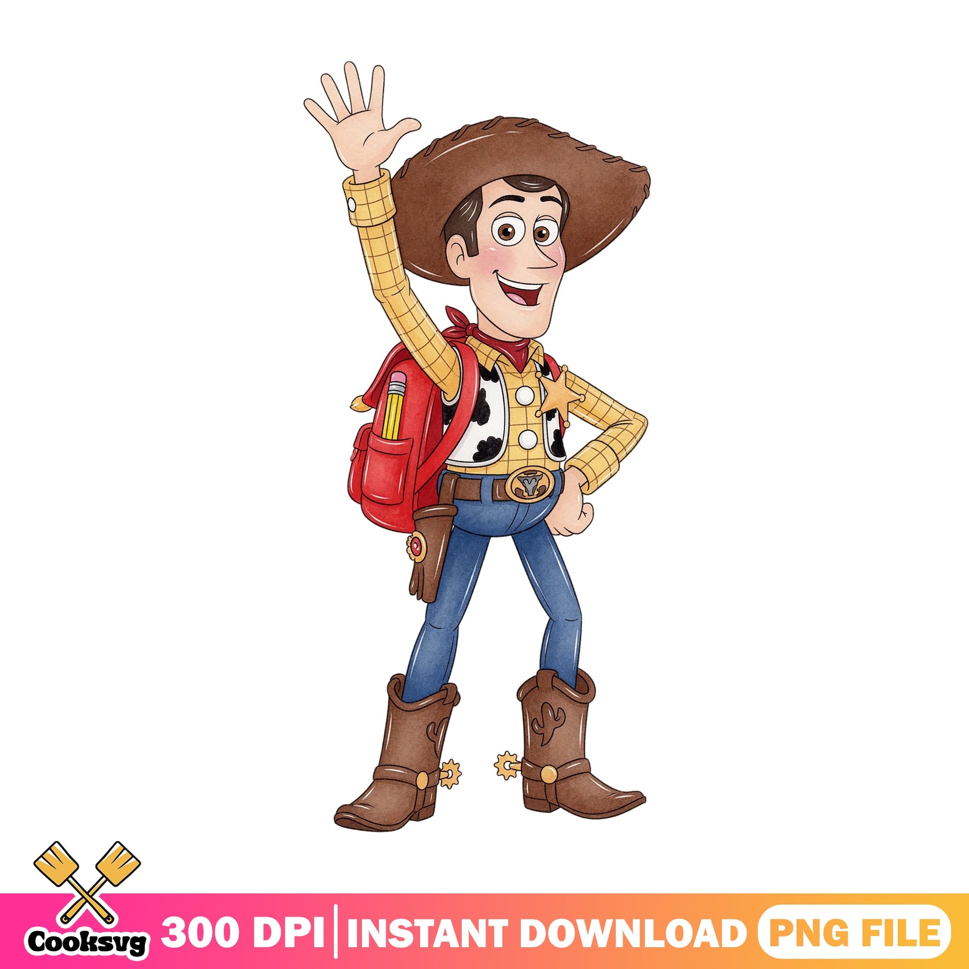 Woody Toy Story Back To School PNG, Disney PNG, Toy Story PNG