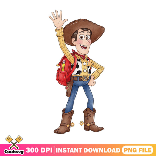 Woody Toy Story Back To School PNG, Disney PNG, Toy Story PNG