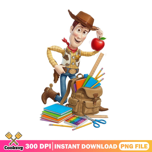 Woody Toy Story Back To School PNG, Disney Pixar PNG, Teacher PNG