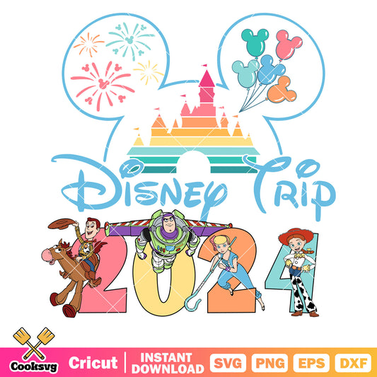 Woody friends castle disney trip 2024 svg, disney trip svg