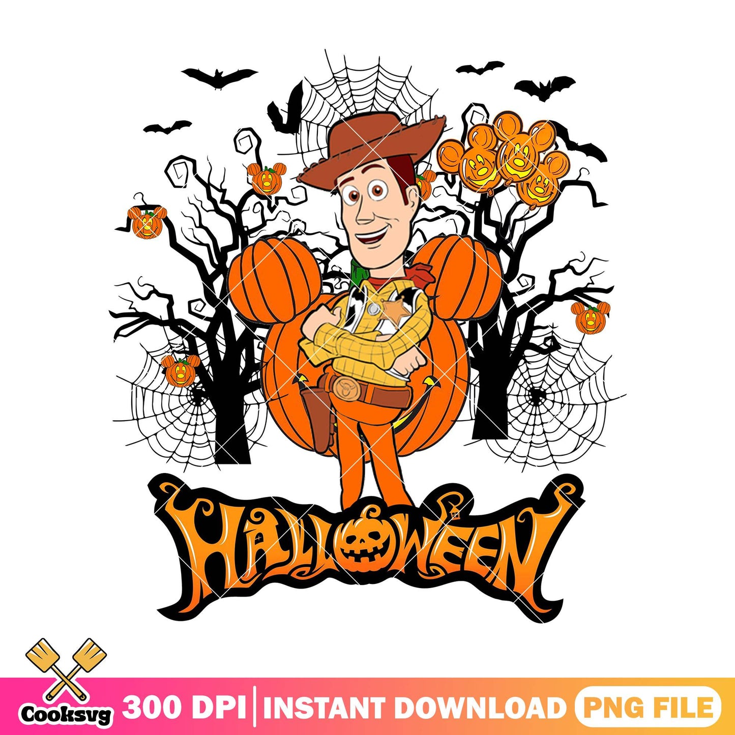 Woody in halloween png, halloween colors png, disney toy png