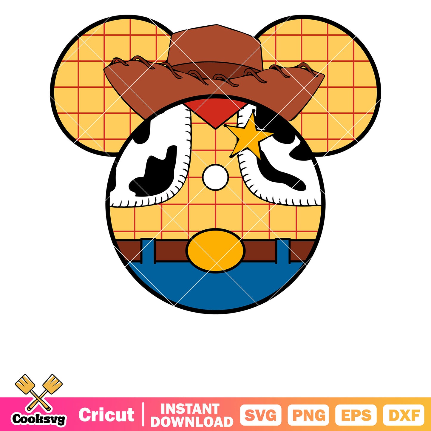 Woody toy story disney mouse svg, woody toy story svg, mickey head svg