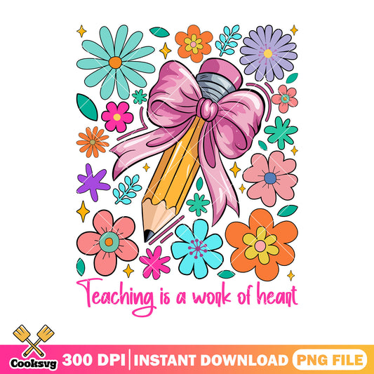 Work of heart design png, teaching png, going back to school png