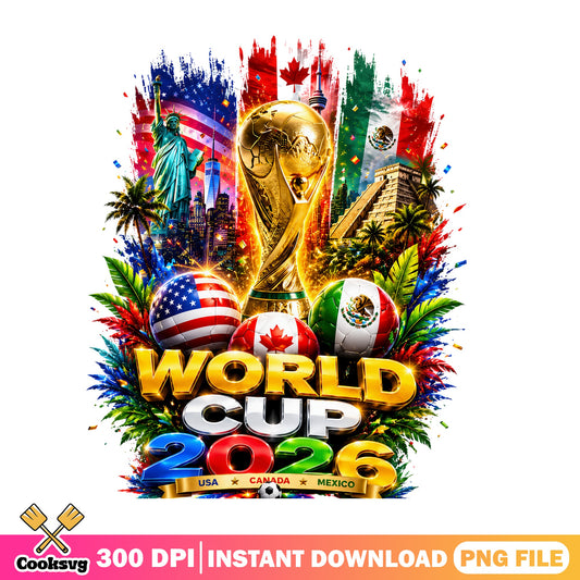 World Cup 2026 PNG, USA Canada Mexico Soccer PNG, Football PNG