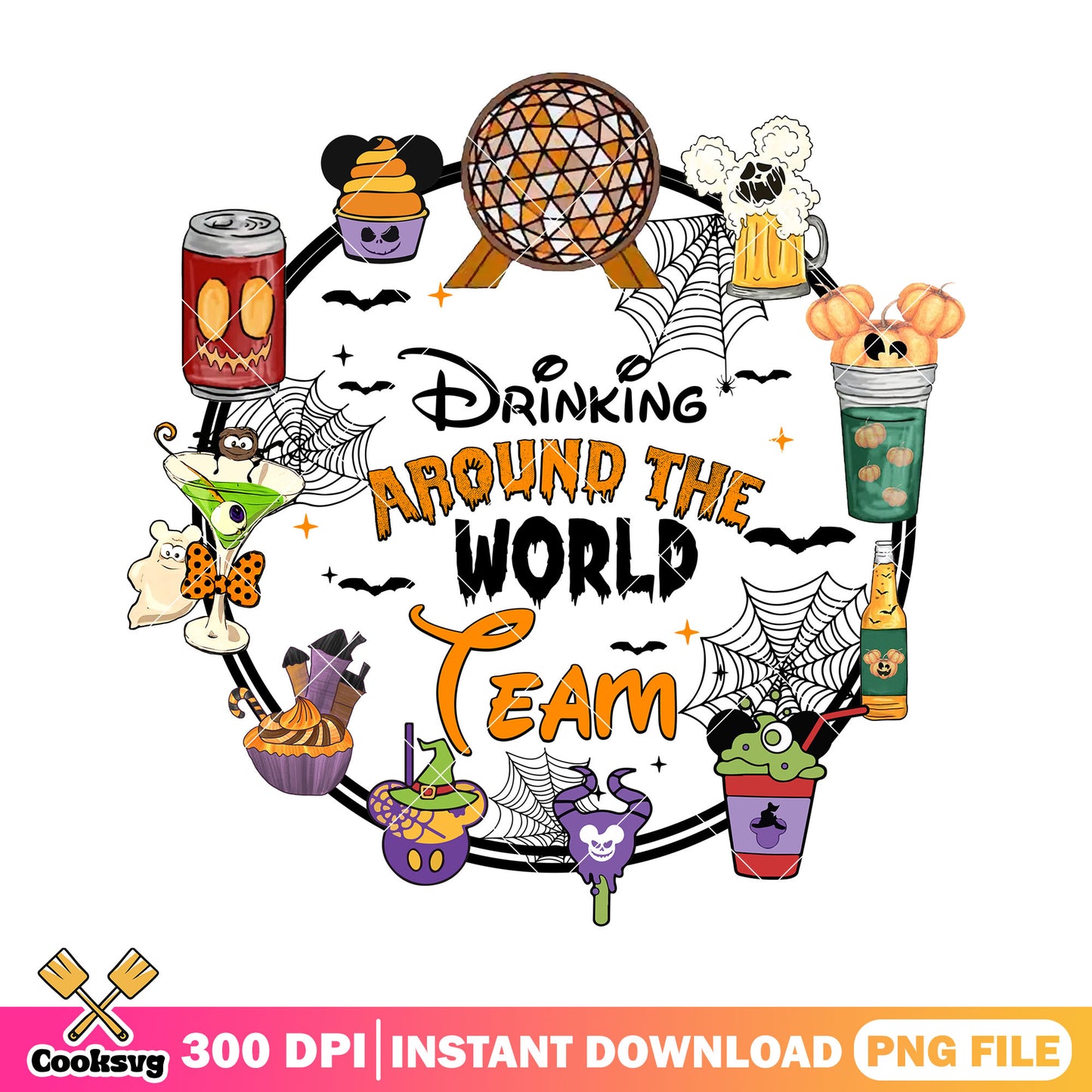 World drinking halloween png, disney world png, happy halloween png