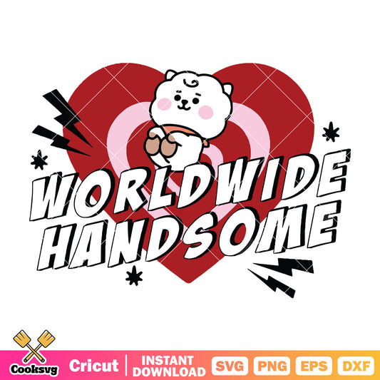 Worldwide handsome mascot svg, BTS kpop svg, Run Jin Concert svg