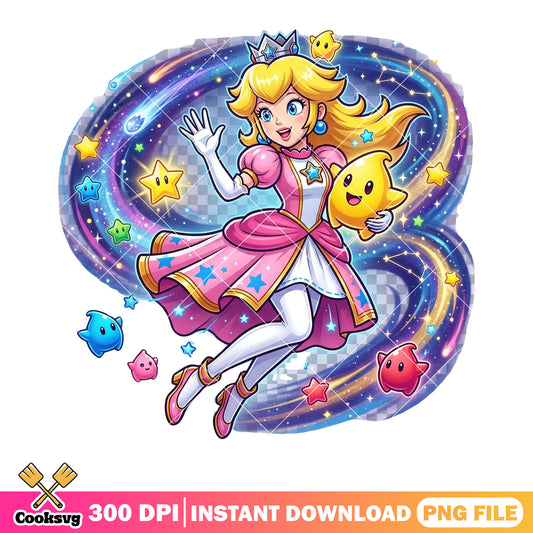 Wormhole galaxy peach png, super mario galaxy png, peach characters png