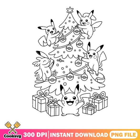 Xmas Coloring page pikachu png, pikachu pokemon png, nintendo switch png