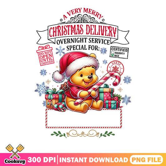 Xmas Winnie the pooh png, merry christmas png, pooh bear png