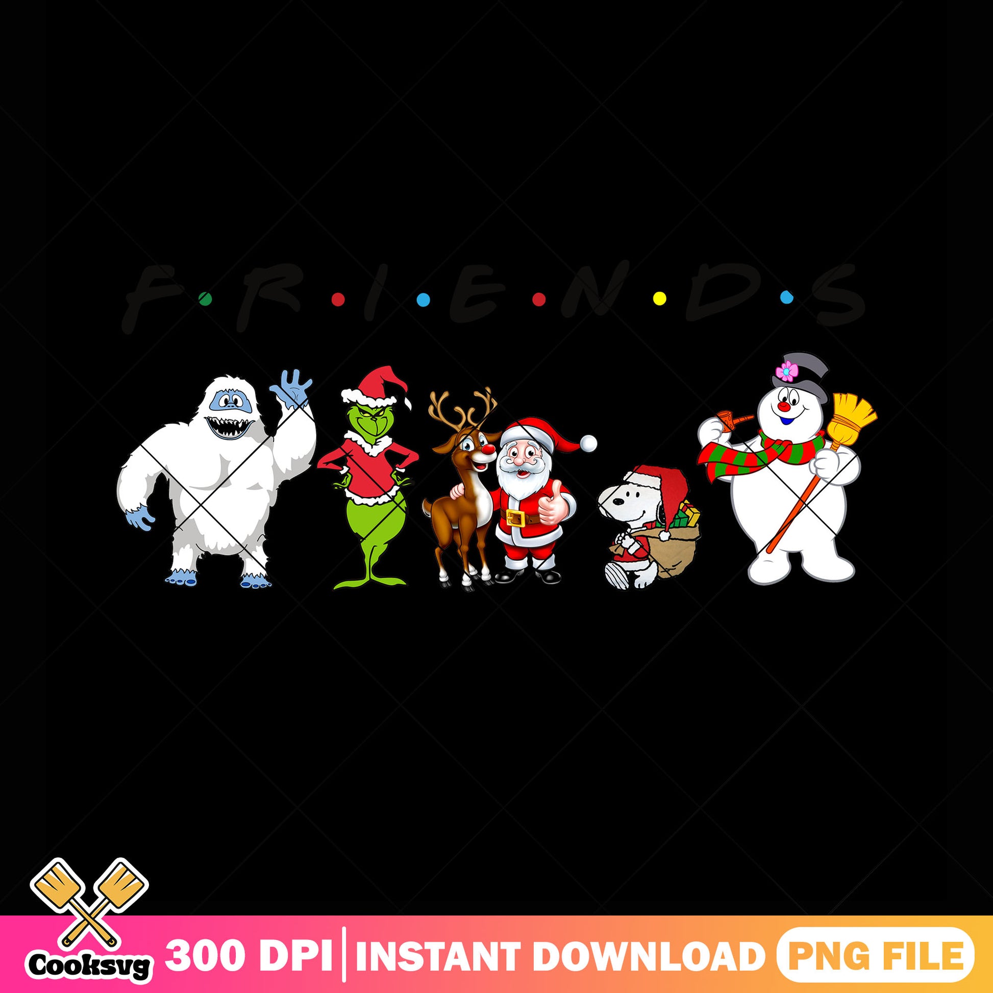 Xmas big foot and friends png, a christmas story png, snoopy png