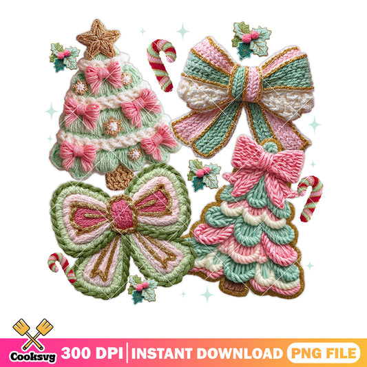 Xmas decor pattern house png, candy cane png, christmas tree png