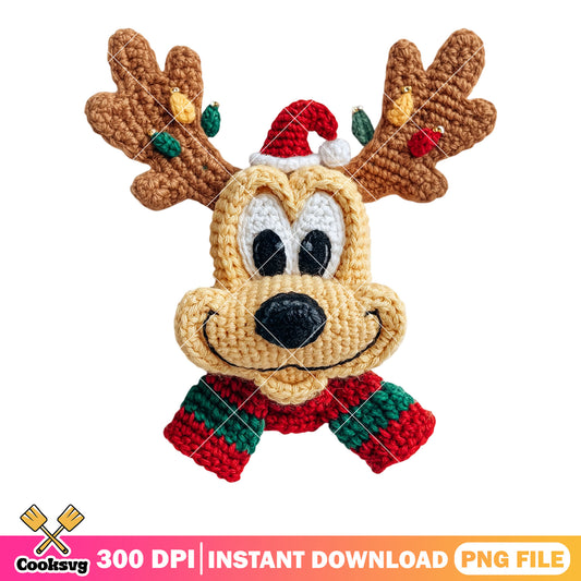 Xmas mickey and friends reindeer png, disney christmas png, goofy png