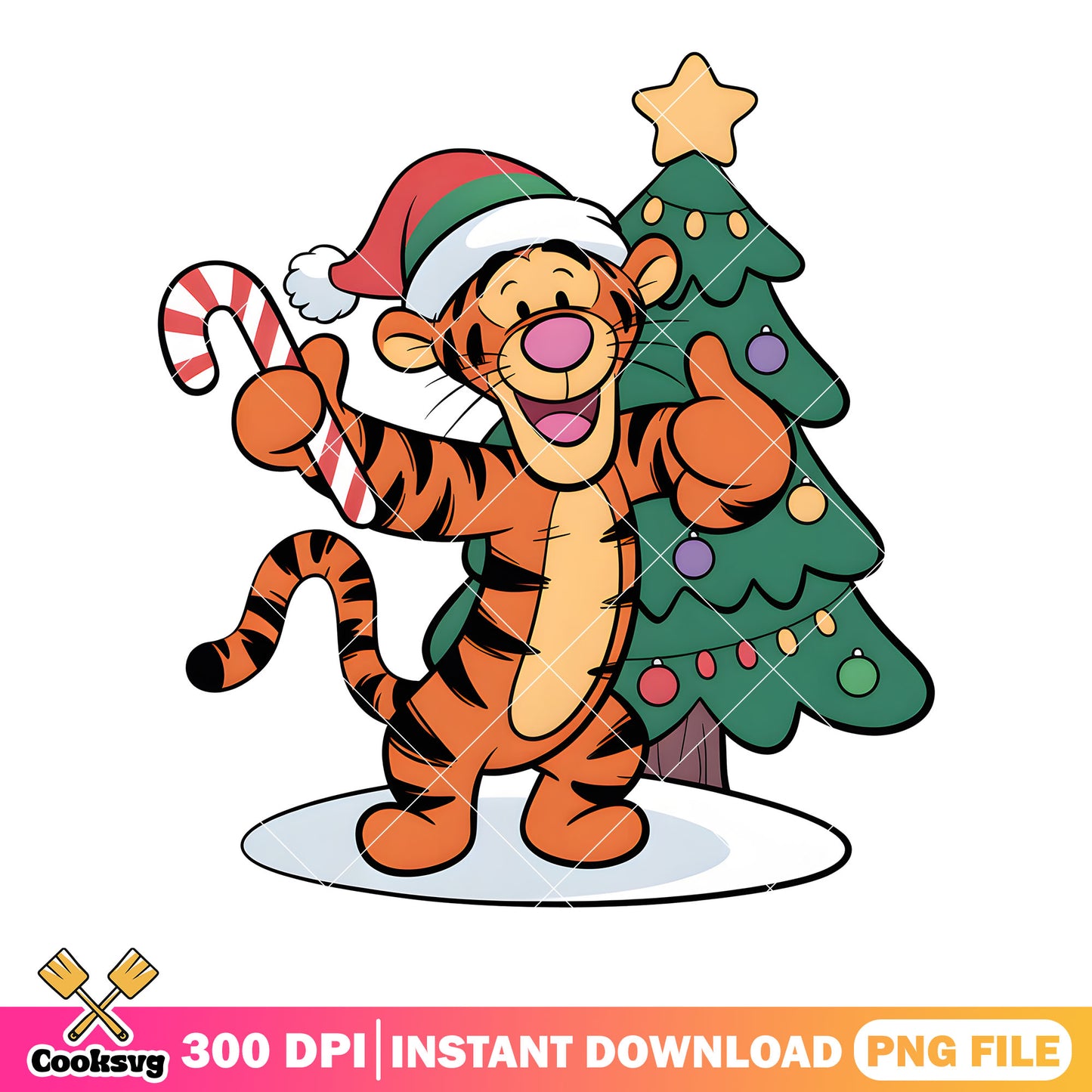 Xmas vibes tiger winnie freends png, xmas vibes png,​ disney tiger png