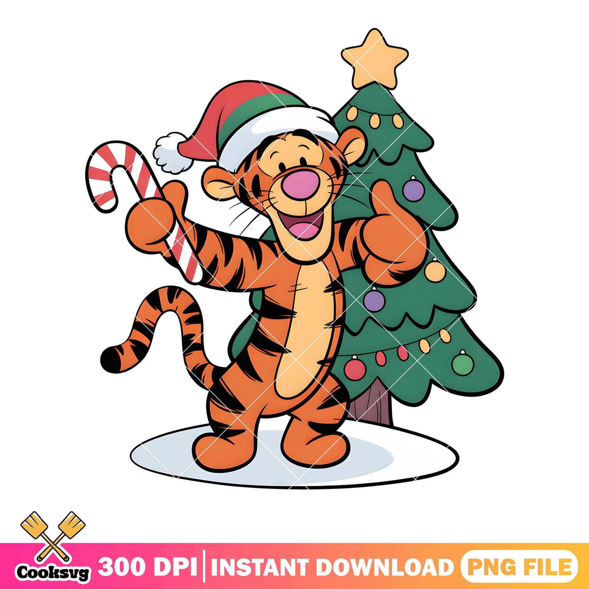 Xmas vibes tiger winnie freends png, xmas vibes png,​ disney tiger png
