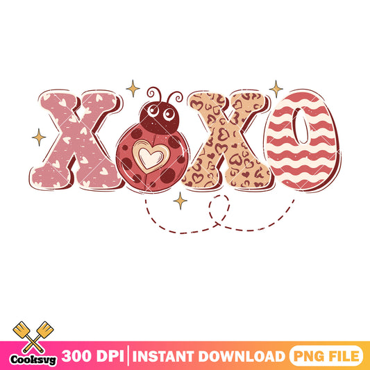 Xoxo bugs valentine png file, xoxo valentine png, love bugs png