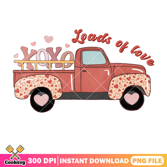 Xoxo loads of love car valentine png, xoxo valentine png