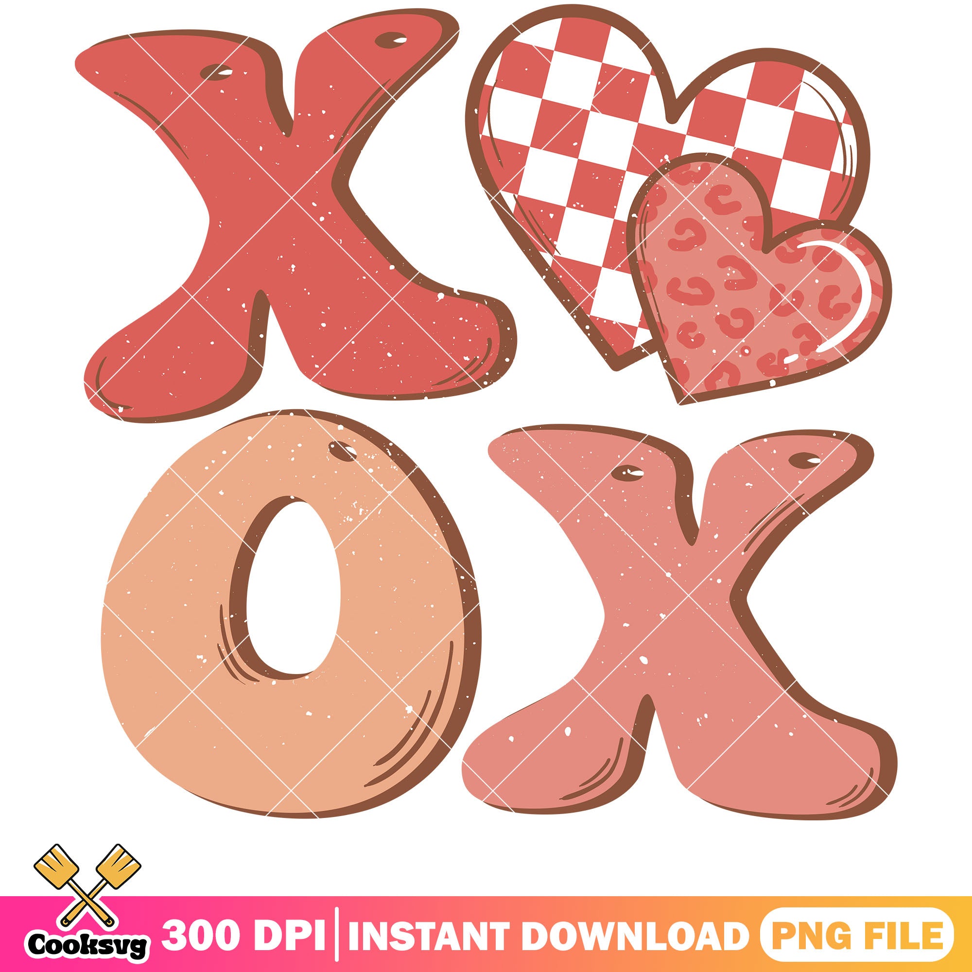 Xoxo retro valentine png design, xoxo valentine png, retro valentine p ...